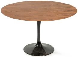 Lote 1302: Eero Saarinen ( Kirkkonummi, Finlandia 1910 - 1961) Reedición<br>Mesa de comedor ovalada modelo Tulip, con tapa de madera de nogal.