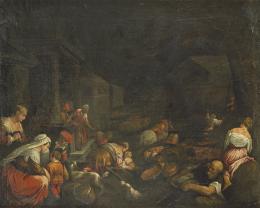 Lote 0129<br>TALLER DE JACOPO BASSANO S. XVII - Escena pastoril