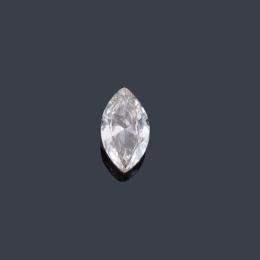 Lote 2408: Diamante talla marquís de 0,88 ct con estimado de color J y pureza VS.