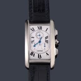 Lote 2540: CARTIER Tank Americano Cronógrafo ref. 2312 de caballero con caja en oro blanco de 18 K.