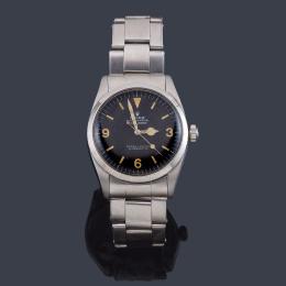 Lote 2547: ROLEX Oyster Perpetual officially certified chronometer Mod. Explorer I, Ref. 6610 para caballero en acero.