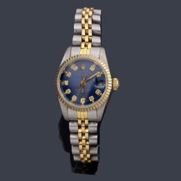 Lote 2549: ROLEX Oyster Perpetual  DateJust Lady con caja y brazalete en acero y oro.