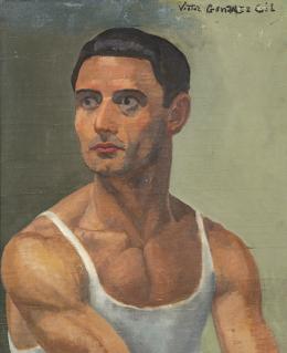 Lote 0351<br>VÍCTOR GONZÁLEZ GIL - Retrato de hombre