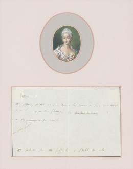 Lote 0070<br>MADAME DU BARRY - Carta autógrafa de la Condesa du Berry, Marie Jeanne Becu