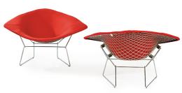 Lote 1459: Harry Bertoia (1915-1978) para Knoll 1952<br>Pareja de sillas big Diamond