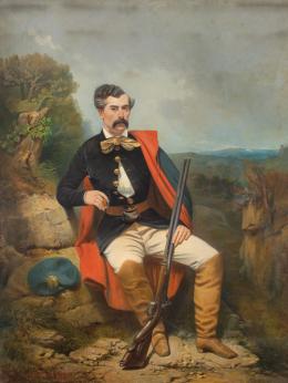 Lote 138: TONY FRANÇOIS DE BERGUE - Retrato de cazador