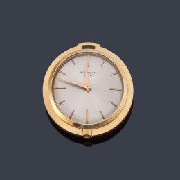 Lote 2502: PATEK PHILIPPE, reloj de colgar con caja en oro rosa de 18 K.