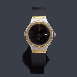 Lote 2526: HUBLOT Clasico ref: 1401 100 2 con caja en acero y oro de 18 K.