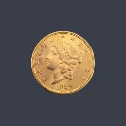 Lote 2552: Moneda 20 dólares americanos en oro de 22 K.