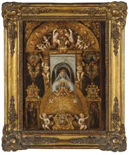 Lote 507: ESCUELA SEVILLANA S. XVIII - Retablo de la Virgen de los Reyes