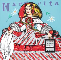 Lote 1172: ANTONIO DE FELIPE - Infanta Margarita con tablet. Las margaritas