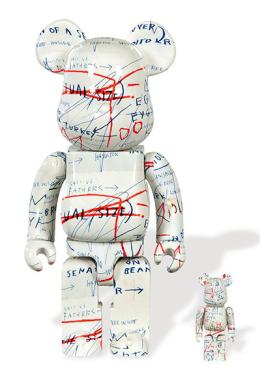 Lote 1291: MEDICOM TOY - Bearbrick Jean-Michel Basquiat (400% & 100%)