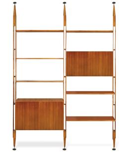 Lote 1376<br>Franco Albini (Italia, Robbiate, 1905 - 1977) para Poggi 1957<br>Librería "LB7" madera de nogal y metal.