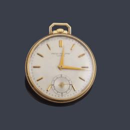 Lote 2537<br>PATEK PHILIPPE ref. 600 caja nº 660894, movimiento nº 891670, reloj lepin con caja en oro amarillo de 18 K.