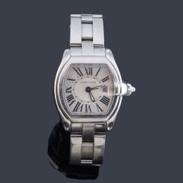 Lote 2595<br>CARTIER Roadster ref. 2675 para señora con caja y brazalete en acero. Con estuche y documentación.