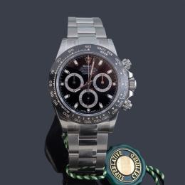 Lote 2634<br>ROLEX, Oyster Perpetual, Superlative Chronometer, Officially Certified, "Cosmograph Daytona", ref. 116500LN  de caballero con caja y brazalete en acero. Con estuche y documentación.