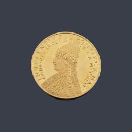 Lote 2675: Moneda conmemorativa Papa Inocencio IV en oro de 22 K