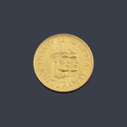 Lote 2678: Moneda conmemorativa "Caciques de Venezuela" en oro de 22 K.