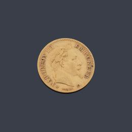 Lote 2680: Napoleón III 20 francos 1868 en oro de 22 K.