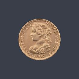 Lote 2696: Copia Isabel II 4 escudos, Madrid 1867.