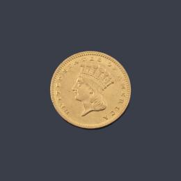 Lote 2699<br>Moneda conmemorativa 1 dólar en oro de 22 K