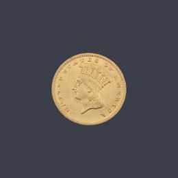 Lote 2700: Moneda conmemorativa 1 dólar en oro de 22 K