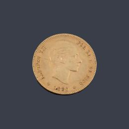 Lote 2705: Alfonso XII 25 pesetas, Madrid 1880 DEM.