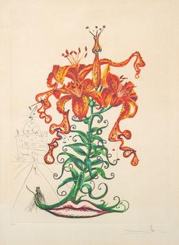 Lote 579: SALVADOR DALÍ - Lilium Aurancacium et Labra Barocantia (Flores Surrealistas)