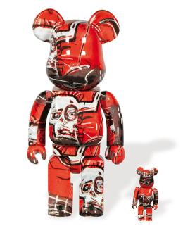 Lote 612: MEDICOM TOY - Bearbrick Jean-Michel Basquiat (400% & 100%)