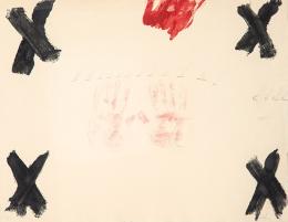 Lote 652: ANTONI TÀPIES - Dues Mans (Negre i Roig)