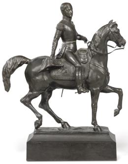 Lote 1004: "Napoleon a Caballo" en bronce patinado, Francia pp. S. XX