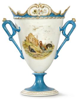 Lote 1267: Jarrón Luis XVI de la Fábrica de porcelana de París, manufactura  du Comte d'Artois,