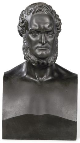 Lote 1501: William Theed Sc (1804-1891) y edición de Elkington & Co Founders <br>"William Ewart Gladstone" 1867<br>Busto en bronce patinado de este político liberal y estadista británico de la época victoriana