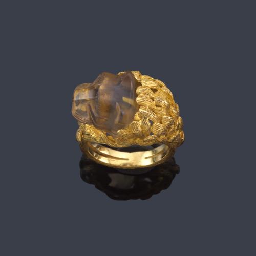 Anillo de oro cabeza de online leon